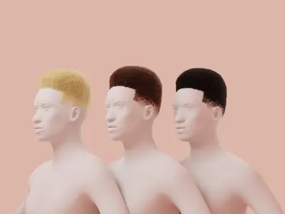 Flat Top Hair 3D model