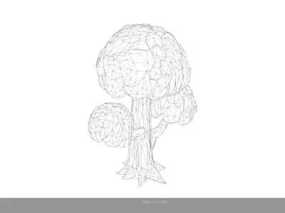 Low Poly Stylized Fantasy Tre Low-poly 3D model