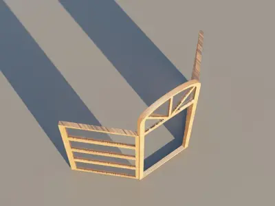 Opened Window Glass Free low-poly 3D model