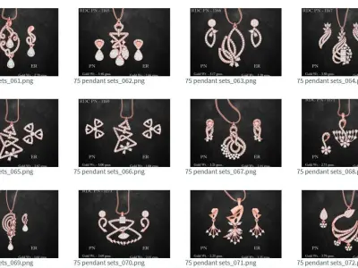 75  Italian High Jewelry Pendant earrings set 3D print model
