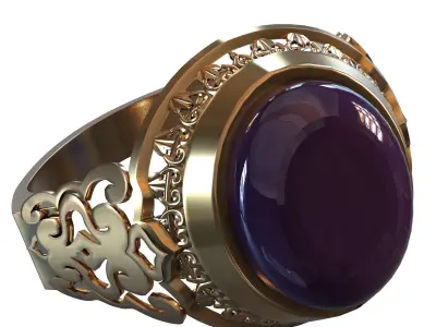 Mans gold ring 3D print model