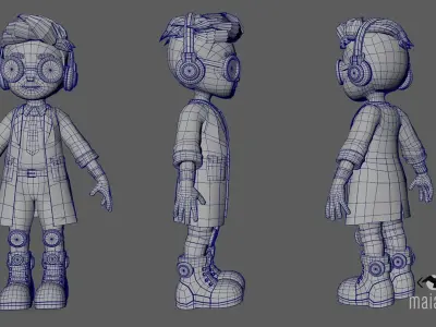 Sci-fi Scientist - Maya and Unity ready Low-poly 3D model