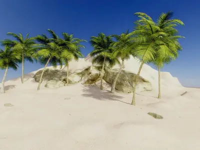 Beach Baked Scenario VR AR Ready Low-poly 3D model