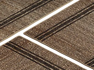 Carpet set 3225 - Hand-Woven Natural - Black Rug - 5K 3D model