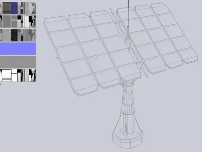 Scifi solar panel Low-poly 3D model