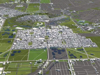 Adelaide Australia 50x50km 3D City Map 3D model