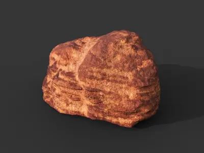 Low poly Sandstone Rock Modular 210131 Low-poly 3D model