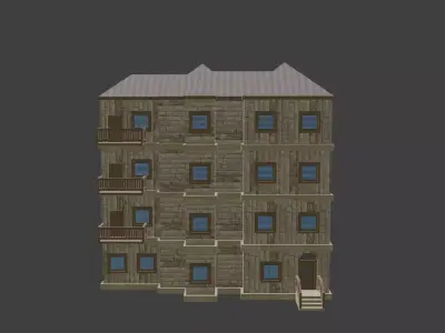 House Model 6 apartment building Low-poly 3D model