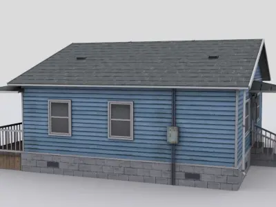 small wooden house Low-poly 3D model