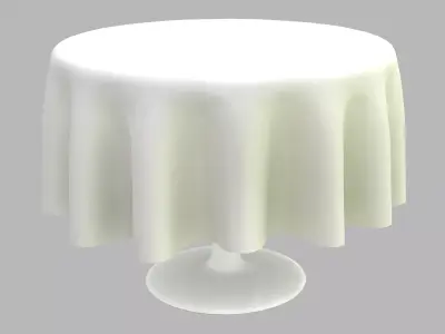 Round Table With Table Cloth Low-poly 3D model