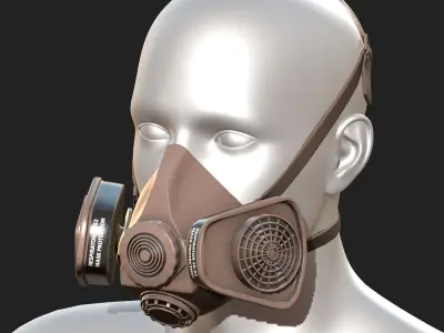 Gas mask protection isolated equipment armor scifi  Low-poly 3D model