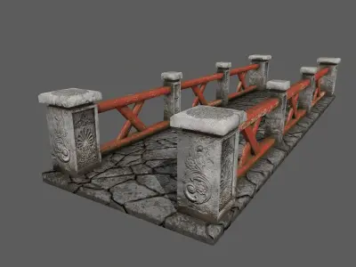 bridge stone Low-poly 3D model