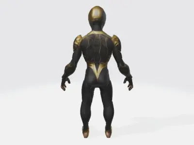 Super black and gold suit  3D model
