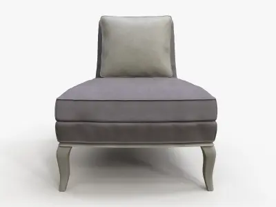 Beige Slipper Chair 3D model
