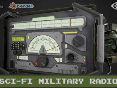 Sci-Fi Military Radio  Low-poly 3D model