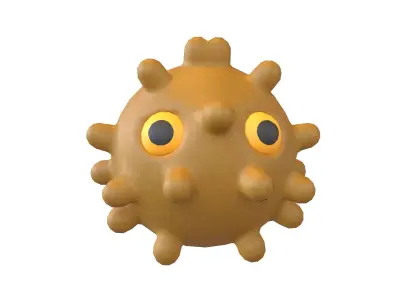 Virus Character v1 012 Low-poly 3D model