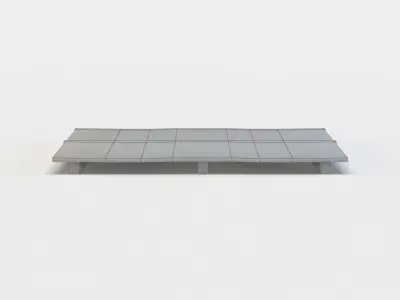 Wooden platform Low-poly 3D model