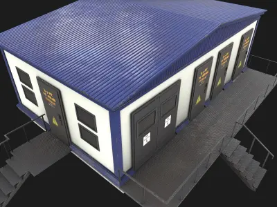 Electrical substation Low-poly 3D model