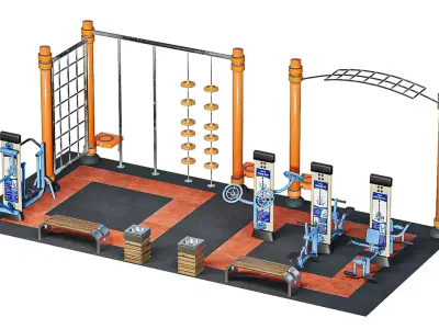 collection for outdoor fitness parks 3D model