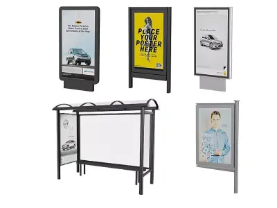 Street Advertising BLENDER 3D Model Cycles 3D model