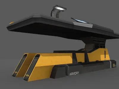Sci Fi Repair Table Low-poly 3D model