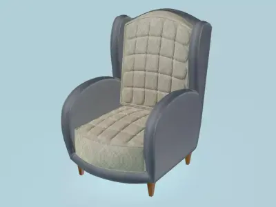 Rounded Armchair 3D model