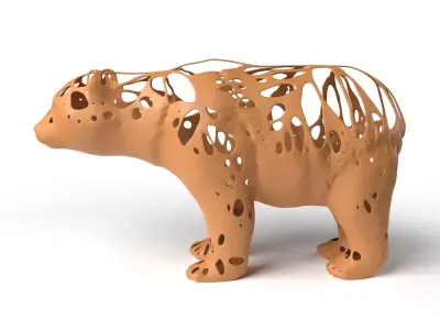 Panda Dust Voronoi Low-poly 3D model