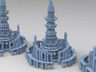 Babylon Gardens Dragon city tower 1 3D model