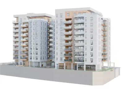 Residence Building 4 Low-poly 3D model