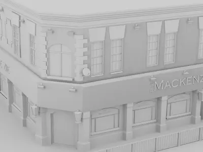 Restaurant pub Low-poly 3D model