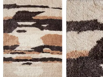 Storm Sky Abstract Shag Rug 3D model