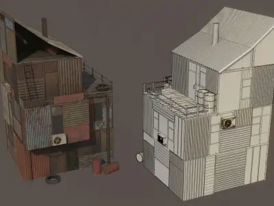 Shanty Town Low-poly 3D model