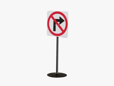 Street Sign 4 Low-poly 3D model