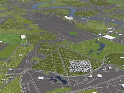 Baghdad Iraq 50x50km 3D City Map 3D model