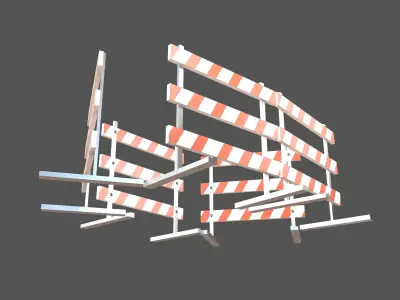 Road Barriers v3 001 Low-poly 3D model