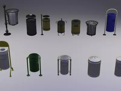 Bin 3D Model trash cans Free 3D model