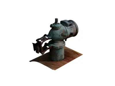 Old Bicycle Acetylene Lamp 3D model