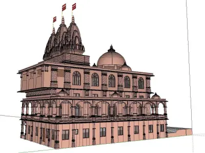Architecture-Religion-God-Culture-Temple-0266 indian temple w... 3D model