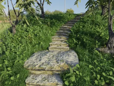 Steps Forest Scene 3D model