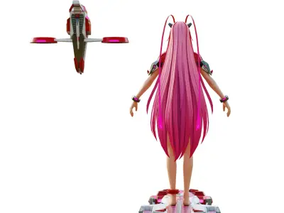 science fiction beauty Low-poly 3D model