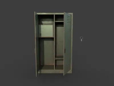Old Metal Locker Low-poly 3D model