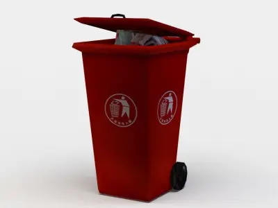Garbage container Low-poly 3D model 8