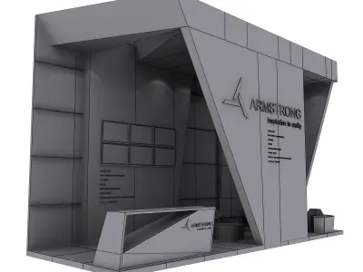  Armstrong Exhibition Booth Low-poly 3D model