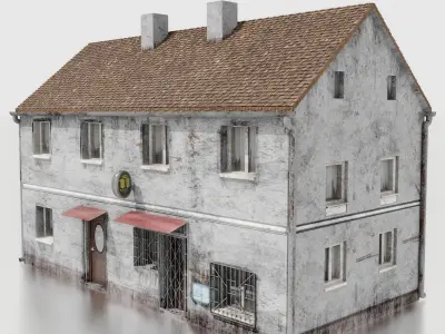 3D Old village store east europe Game Ready Low-poly 3D model