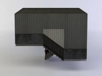 Corridor with stairs Low-poly 3D model purchase