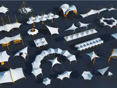 tensioned membrane structure 3D model