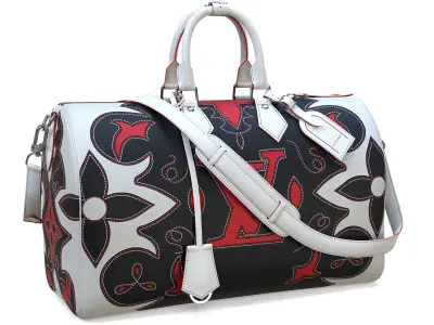 Louis Vuitton Keepall Bandouliere 40 Black White Low-poly 3D model