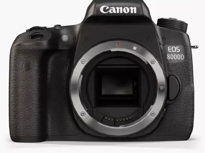 Canon EOS 8000D DSLR camera Low-poly 3D model