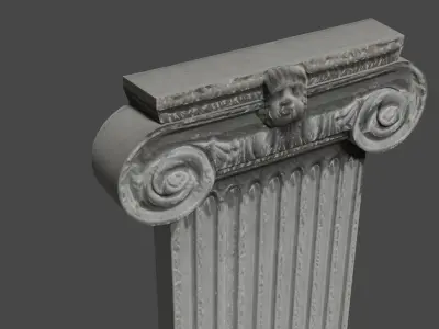 Neoclassic column Low-poly 3D model