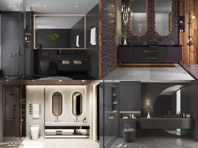 Modern bathrooms collection 3D model